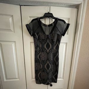 Black Lace Shear top neckline dress never wore